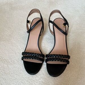 Cole Haan Alyse Black Leather Braided Sandals - Size 8-1/2M